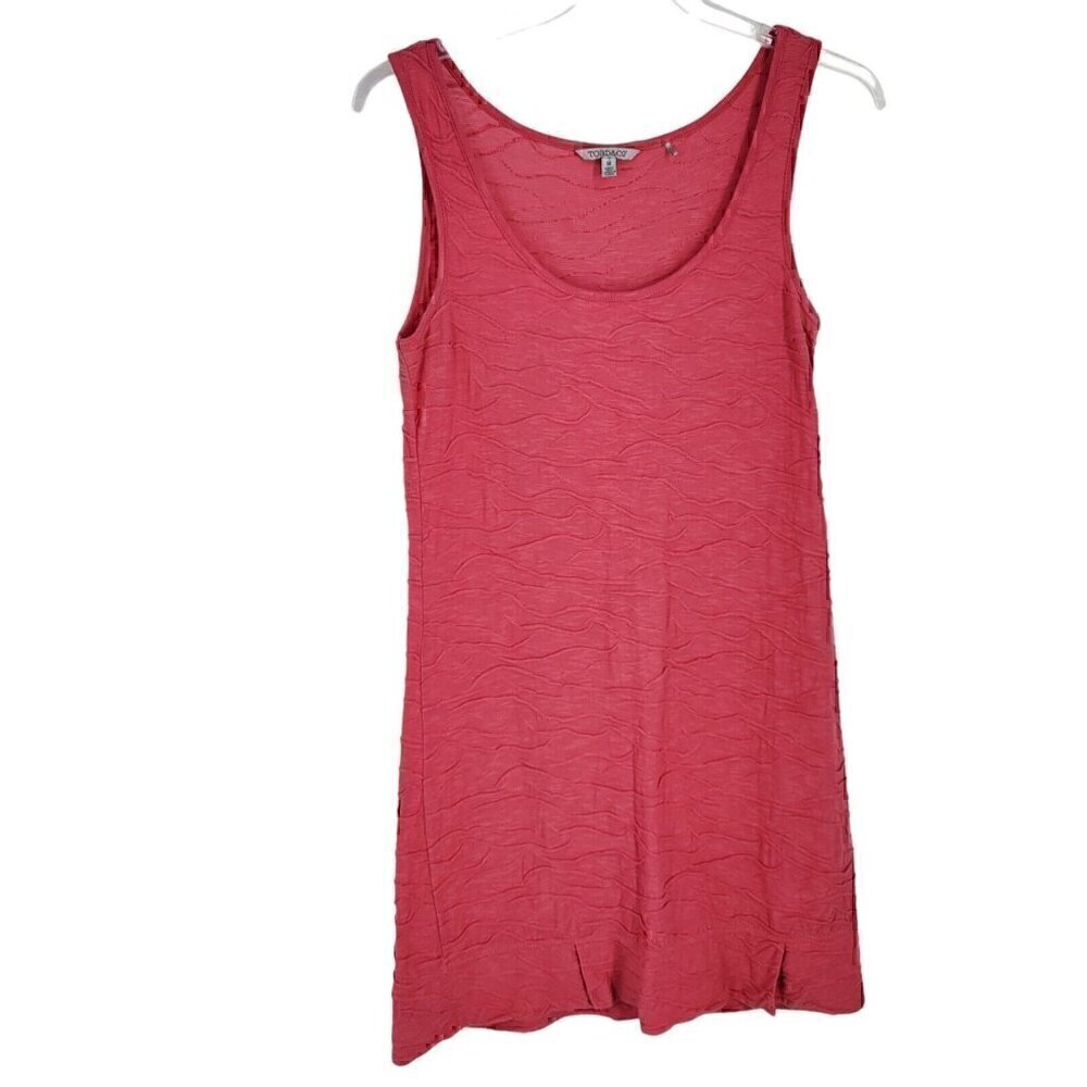 Toad & Co Medium Pink Scoop Neck Dress Sleeveless Tank Textured hiking gorpcore